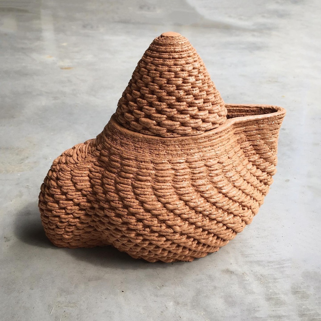 Micaceous clay teapot-by Emerging Objects, US